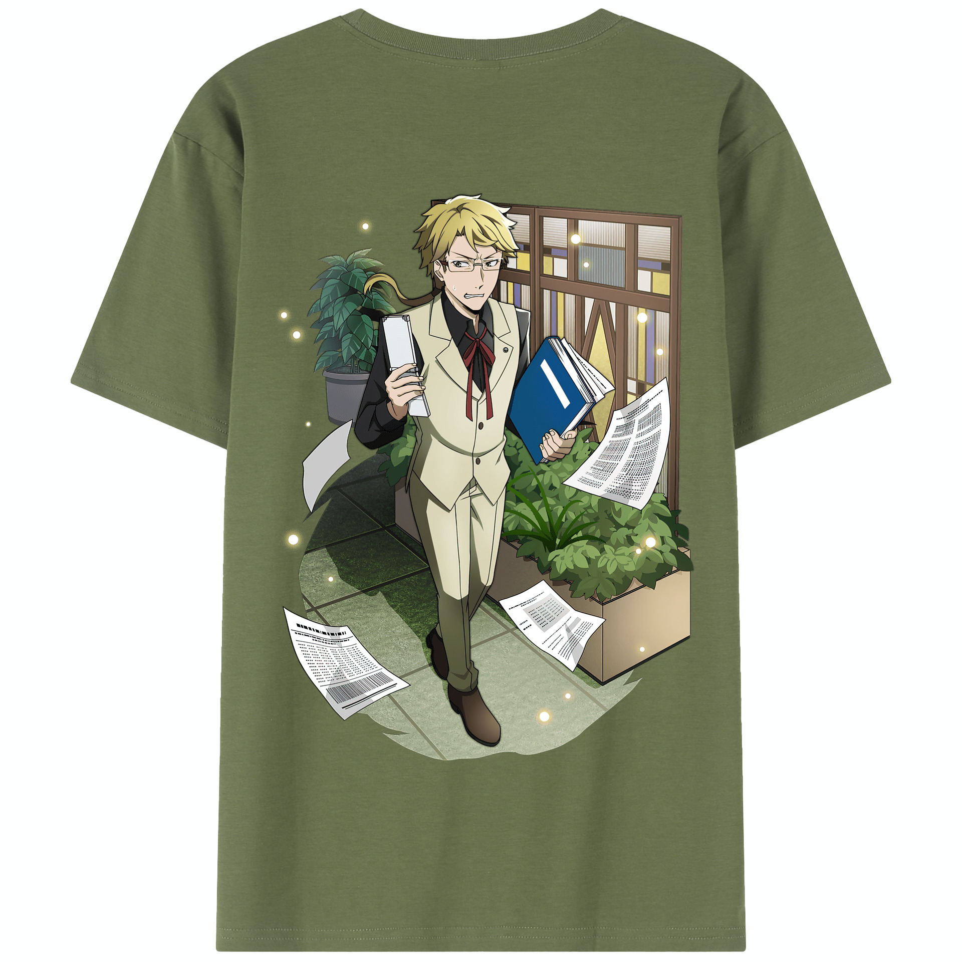 （画像用） 文豪ストレイドッグス Bungo Stray Dogs 綿100％半袖Tシャツ（背面プリント）
